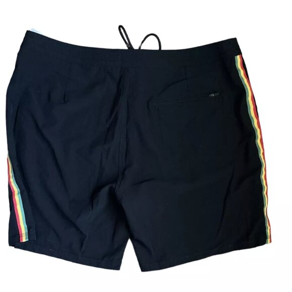 Mens 38 Black Shorts Quick Dry Anti Odor Water Repel Moisture Wicking - Picture 2 of 2